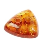 Baltic Honey Amber Designer Triangular Button