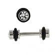 Stainless Steel Fake Plug with Clear CZ - 16g Wire - 8g Fake Plug - Sold as a Pair Stainless Steel Fake Plug with Clear CZ - 16g Wire - 8g Fake Plug - Sold as a Pair