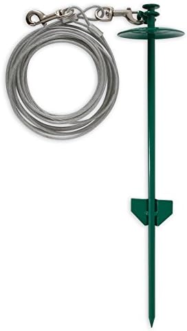 Petmate 20-Inch Dome Stake with 20-Feet of 1700-Pound Cable