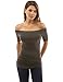 PattyBoutik Women's Off Shoulder Elbow Sleeve Top