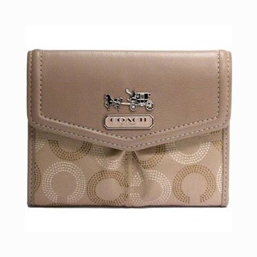 Coach Madison Dotted Signature Op Art Medium Wallet 44369 Khaki