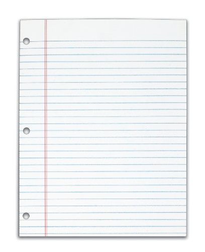 TOPS The Legal Pad, Gum Top, 3 Hole Punched, College Rule, White, 8.5 x 11-Inch, 50 Sheets per Pad, 12 Pads per Pack (75270)