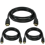 3 Pack - 6 Ft Gold-Plated Super High Resolution HDMI M/M Cable Version 1.4 - NEW - Supports 4096 x 2160p Resolution, HDMI Ethernet Channel, and Audio Return Channel