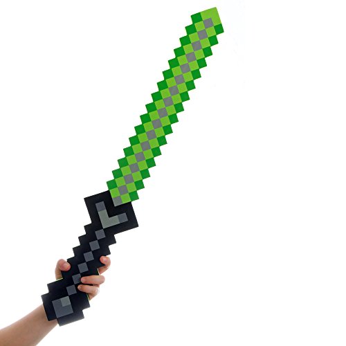 8 Bit Pixelated Foam Green Weapon Toy 30