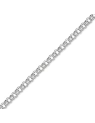 14k White Gold Double Link Charm Bracelet