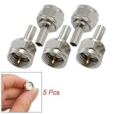 5 Pcs Silver Tone F-C Male 1.5mm RF Coaxial Connectors