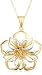Two-Tone Yellow Gold Overlay and Sterling Silver Electroform Open Flower Pendant, 17.5"