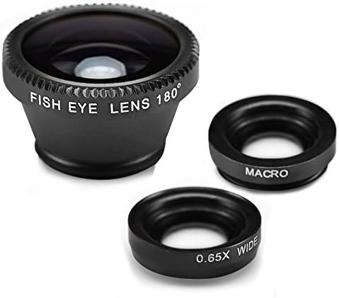 Viken general-purpose smart phone triple a special effect lens kit (fisheye + macro +wide-angle) self stick necessary lens for Apple iphone5/6,samsung galaxy s6,lg g4 and others -Black