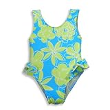 Girlfriends by Anita G - Girls One Piece Bathing Suit, Blue, Lime