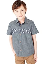 Pure Cotton Short Sleeve Embroidered Shirt