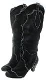 Produkt-Bild: Couture Discount Damenstiefel Fashion Slouch Boots Wildleder Schwarz (ST127n)