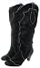 Couture Discount Damenstiefel Fashion Slouch Boots Wildleder Schwarz (ST127n)
