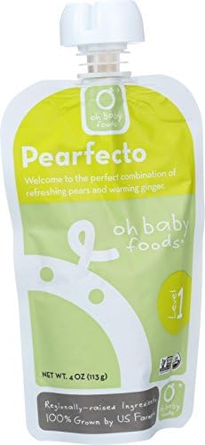 Oh Baby Foods Organic Pearfecto Baby Food, 4 Fluid Ounce -- 6 per case.
