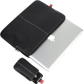 Toffee Leather Sleeve for 15.4" Apple MacBook Pro (Black)