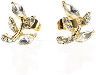 Jusor® Leaf Artificial Diamond Stud Earrings