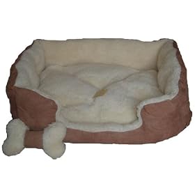 Dog Bed = Beige dog bed 36" by 30"