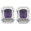 14K White Gold Amethyst Earrings