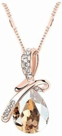 Cz Jewels Clear Eternal Love Teardrop Swarovski Elements Crystal Pendant 18k Gold Plated
