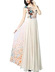 A-line Sleeveless Chiffon/Georgette/Silk General Print Cocktail Jeweled Beaded  Pleated Homecoming Dress/Prom Dress/Wedding Party Dress  With Ruffles