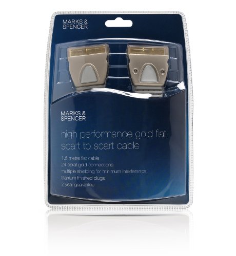 High Performance Gold Flat Scart to Scart Cable