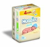 Huggies - 2395400 - Lingettes PURE 3+1 - 4x64 Lingettes