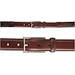 DAYBROOK BELT - Mens - Multi-textured Genuine leather, Woven Leather Braiding, Nickel Buckle, Single Loop.