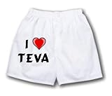 White Boxer Short with I Love Teva