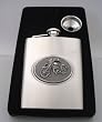 Stainless Steel Motorcyle Flask with Satin Finish-8oz