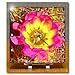 Decorative colorful garden botanic plant SW Southwest Desert cactus yellow gold red flower abstract - 6x6 Desk Clock