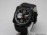 BELL & ROSS BR 03-94 Chronograph Mens Watch in Black Steel BR03-94-CF-B&W