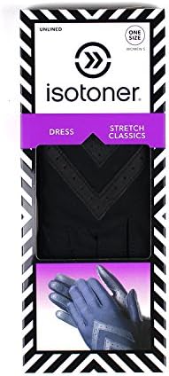 ISOTONER WOMENS DRESS STRETCH FLEECE LINED / UNLINED GLOVES IN BOX-MANY COLORS (Unlined, Black)