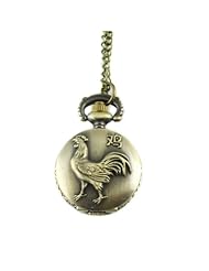 Youyoupifa Embossed Chicken Bronze Alloy Quartz Pocket Watch(Unisex)