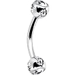 16 Gauge Clear Multi Gem Eyebrow Ring