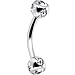 16 Gauge Clear Multi Gem Eyebrow Ring