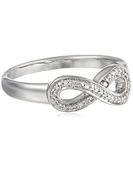 Sterling Silver Diamond Infinity Ring (0.05 cttw, I-J Color, I2-I3 Clarity)