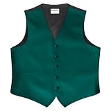 Dark Teal Satin 5 Button Full Back Vest