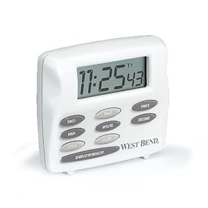 West Bend 40053 Triple Timer with Clock, White