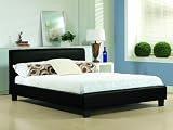 Hamburg 6ft Super King Size Black Faux Leather Bed