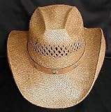 Shady Brady - Shady Brady Hat 1WW13: Original Hard Body Dark Straw Hat - Vented, Tri-Concho Band