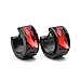 Oakky Jewelry Men's and Women's Red Crystal Black Stainless Steel Studs Hoop Earrings