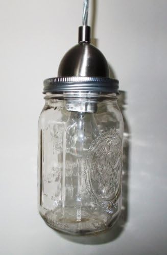 Mason Jar Pendant Light (satin nickel)