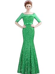 Polyester Bateau Neck Cocktail Off the Shoulder Elbow Length Sleeves Evening Dress/Bridesmaid Dress/Wedding Party Dress 