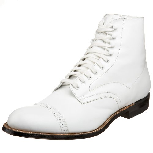 Stacy Adams Men's Madison Cap-Toe Boot,White,9 D