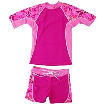 Outdoor Kids Seaside UV Protective Swim Sets UPF 50+ For Girls - 2 - GROOVY PINK