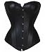 Black Faux Leather Fashion Boned Corset