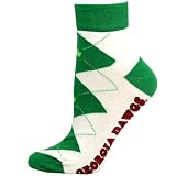Georgia Bulldogs Ladies White-Kelly Green St. Patrick's Day Low-Cut Argyle Socks