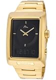 Men's Black Analog-Digital Dial Gold Tone Stainless Steel