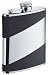 Simran HF-1406YG-01 Ajmer 6 oz. Black Bonded Leather Stainless Steel Flask