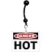 Danger Hot Warning Sign Belly Ring