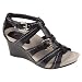 Earthies Lucia Women's Adjustable Strap Sandals, Black